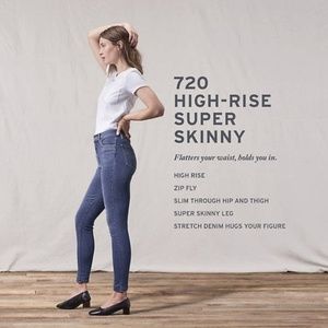 LEVI'S "720" Classic High Rise Super Skinny Jeans Women's Plus Size​​​​